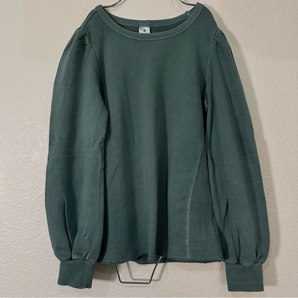 Teal Puff Sleeve Sweatshirt - Picture 4 of 8